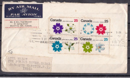 CANADA,  1970, Registered  Airmail Cover From Canada To India, 4 Stamps, - Covers & Documents