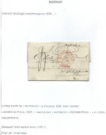 L Manuscrit "Waterloo" (distribution) + Càd BRUXELLES/1834 Pour Philippeville - 1830-1849 (Unabhängiges Belgien)