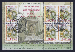 2010 VATICANO "1500° ANN. SANTUARIO MENTORELLA / VITTIME TERREMOTO HAITI" MF ANNULLO PRIMO GIORNO - Oblitérés