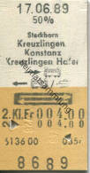 Steckborn - Kreuzlingen - Konstanz - Kreuzlingen Hafen Und Zurück - Fahrkarte 1989 50% Fr. 4.00 - Europe