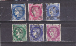 FRANCE   1938-41  Y.T. N° 372  à  376  Oblitéré - 1945-47 Ceres Of Mazelin