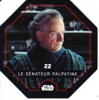 STAR WARS 2015 Vignette Jeton Image Carte LECLERC Disney Numéro 22 LE SENATEUR PALPATINE - Episodio I