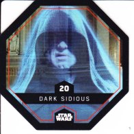 STAR WARS 2015 Vignette Jeton Image Carte LECLERC Disney Numéro 20 DARK SIDIOUS - Episodio I