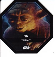 STAR WARS 2015 Vignette Jeton Image Carte LECLERC Disney Numéro 16 YODA - Episode I