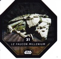 STAR WARS 2015 Vignette Jeton Image Carte LECLERC Disney Numéro 31 LE FAUCON MILLENIUM - Episodio I