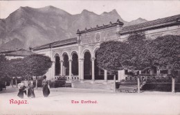 CPA SUISSE @ BAD RAGAZ @ Das Dorfbad En 1909 - Gare Routière @ Carte En Relief - Bad Ragaz