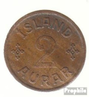 Island KM-Nr. : 6 1940 NGJ Sehr Schön Bronze Sehr Schön 1940 2 Aurar Gekröntes Monogramm - Islande