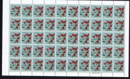 1969  3¢ Flower Stamp Surcharged 1½¢ Sc 190   Complete MNH Sheet Of 50  ** - Ryukyu Islands