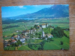 Gruyères , Au Fond , Broc Et Le Lac De La Gruyère - Broc