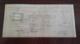 Israel-the Workers Bank Limited-(number Chek-423107)-(32.24lirot)-1946 - Israel