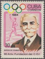 1984.52 CUBA 1984 MNH. Ed.3034. PIERRE DE COUBERTAIN. 90 ANIV FUNDACION DEL C.O.I. OLYMPIC OLIMPIADAS COMMITTEE. - Neufs