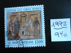 Vatican - Année 1992 - Noël - 1500 Lires - Y.T. 940 - Oblitéré - Used - Gestempeld - Usados