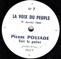 Microsillon 33 T. - 25 Cm - état  TB - PIERRE POUJADE  Fait Le Point - 19 Janvier 1960 Face 1 Et 2 - Editions Limitées