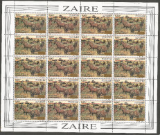 Zaire / Congo Kinshasa / RDC - NON EMIS / SURCHARGE RENVERSEE 100NZ Sur COB 1160 Feuille De 25 - MNH / ** 1994 - Faune - Ungebraucht