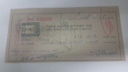 Israel-the Workers Bank Limited-(number Chek-423039)-(250lirot)-1946 - Israel
