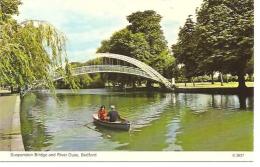 SUSPENSION BRIDGE AND RIVER OUSE. BEDFORD. - Bedford