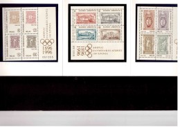 A33   -   GRECIA    -  3 NEW**  MINIATURE SHEETS -  CAT. UNIFICATO  13/15 - Blocs-feuillets