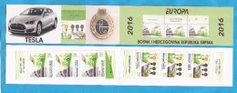 2016 EUROPA CEPT THINK GREEN AUTO TESLA BOSNIA HERZEGOWINA REPUBLIKA SRPSKA   BOOKLET  MNH - 2016