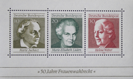 MiNr. 596 - 598 (Block 5) Deutschland Bundesrepublik Deutschland 1969, 11. Aug. Blockausgabe: 50 Jahre Frauenwahlrecht I - 1959-1980