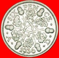 § OAKS AND ACORNS: UNITED KINGDOM ★ 6 PENCE 1936! LOW START★ NO RESERVE! George V (1911-1936) - H. 6 Pence