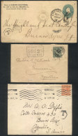 3 Covers Sent To Argentina In 1892 (from USA), 1906 (from France) And 1923 (from Great Britain), ALL WITH VARIED... - Autres & Non Classés