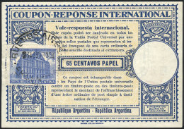 International Reply Coupon Of 65c. Papel + GJ.886 Stamp (of 35c., To Complete The 1P. Rate), Very Fine Quality! - Ganzsachen