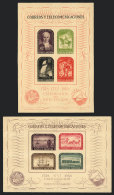 GJ.11/12, 1948 Postal Service 200 Years, PROOFS On Opaque Paper, Unissued Colors, Rare, Excellent Quality! - Blocks & Kleinbögen