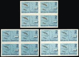 GJ.1272P, 1964 Map Of The South Orkneys, IMPERFORATE BLOCK OF 4 + 2 Imperforate Blocks In Different Colors... - Luftpost