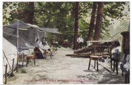 Spokane Washington, Camping Scene Tents Campsite, C1910s Vintage Postcard - Spokane