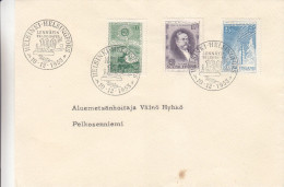 Finlande - Lettre De 1955 - Oblitération Helsinki - Télégraphe - Cor De Poste - Expédié Vers Pelkosenniemi - Lettres & Documents