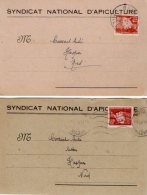 VP5285 - Carte Commerciale X 2 Du Syndicat National D´Apiculture De REIMS Pour HASPRES - Other & Unclassified