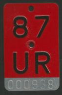 Velonummer Uri UR 87 - Kennzeichen & Nummernschilder