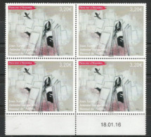 Biennale De Venise 2016, Juan Xandri,participation De L'Andorre (Intimitat Compartida)haute Faciale. Bloc De 4 Coin Daté - Unused Stamps