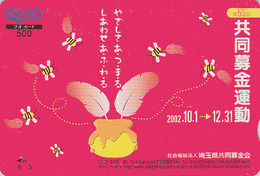 Carte Prépayée Japon - Animal - ABEILLE & Pot De Miel - BEE & Honey Japan Quo Card - BIENE & Honig Prepaid Karte - 97 - Abeilles