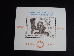 Rép. Démocratique Du Congo  - Année 1967 - Expo De Montreal - COB  BL 22 - Neuf (¨**) Mint (MNH) - Ongebruikt