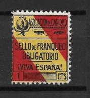 LOTE 2229  ///  ESPAÑA. GUERRA CIVIL.GRANADA, ASOCICION DE CARIDAD. VARIEDAD DE IMPRESION  **MNH - Nationalist Issues