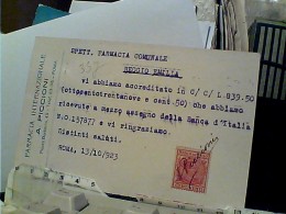 ROMA  FARMACIA PICCIONI PUBBLICITA CREME  GOCCE SHAMPO E BORO TALCO TRE TESTE   V1923 FN3964 - Salute, Ospedali