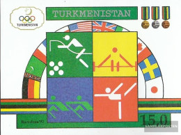 Turkmenistan Block2 (complete Issue) Unmounted Mint / Never Hinged 1992 Olympics Summer 92 - Turkménistan