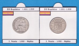 II REPÚBLICA (1.931-1.939) 1 PESETA  1.933  SC/UNC  Réplica  T-DL-11.420 - 1 Peseta