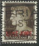 ISOLE JONIE 1941 SOPRASTAMPATO D´ITALIA ITALY OVERPRINTED CENT. 10 C USATO USED OBLITERE´ - Ionische Inseln