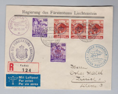 FL Dienst 1938-10-11 Vaduz R-Amtsbrief Nach Zürich - Service