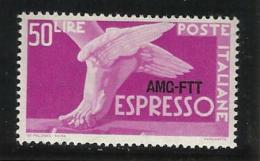 1952 Italia Italy Trieste A  ESPRESSO DEMOCRATICA 50 Lire Serie MNH** EXPRESS - Poste Exprèsse