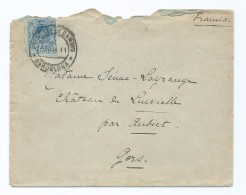 2115 - Lettre Espagne 1911 Château De Lucvielle Par Aubiet Gers Barcelone Barcelona - Frankeermachines (EMA)