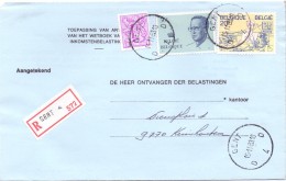 Omslag Brief Enveloppe - Aangetekend - Gent  4 - 572 Naar Kruishoutem - 1983 - Briefumschläge