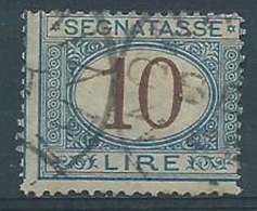 1870-74 REGNO USATO SEGNATASSE 10 LIRE - RR3922 - Portomarken