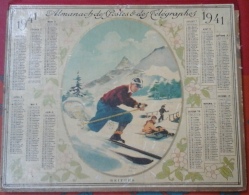 Almanach Des PTT 1941 Puy De Dôme "Skieurs" - Groot Formaat: 1921-40