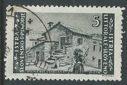 1946 OCC JUGOSLAVA ISTRIA USATO EMISSIONE BILINGUE 5 LIRE - M56-7-6 - Jugoslawische Bes.: Istrien