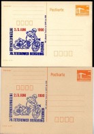 DDR P86II-7-90 C83 Postkarte DOPPELDRUCK Zudruck Motorrad Bergringrennen Teltow 1990 - Privé Postkaarten - Ongebruikt