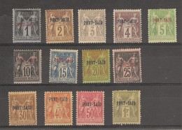 Port- Saïd -   Série 1/13-  Sage Surchargé  (1899) - Unused Stamps