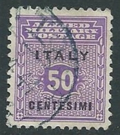 1943 OCCUPAZIONE ANGLO AMERICANA SICILIA USATO 50 CENT - M29-6 - Anglo-Amerik. Bez.: Sicilë